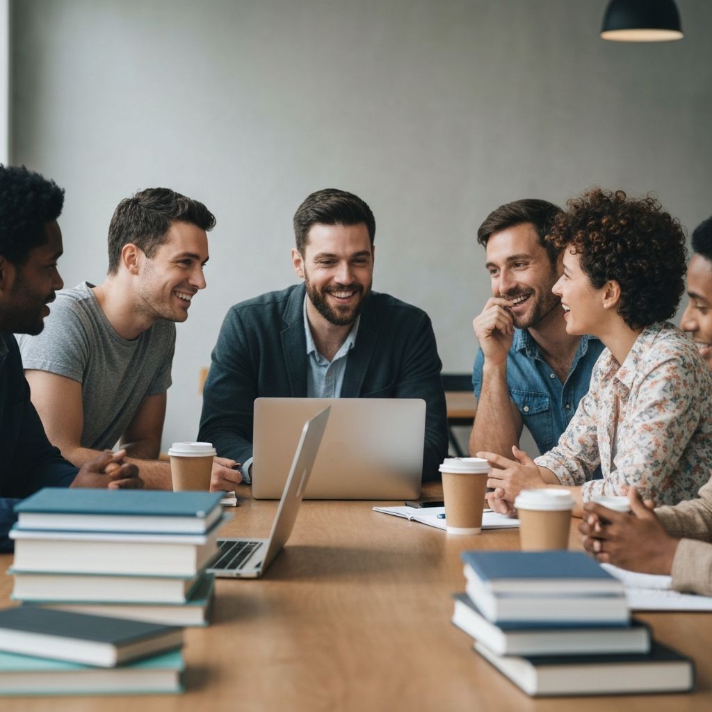 Team meeting with founders